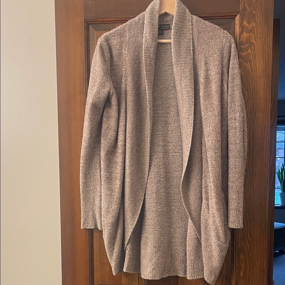 Barefoot Dreams CozyChic Lite Cardigan in Soft Brown